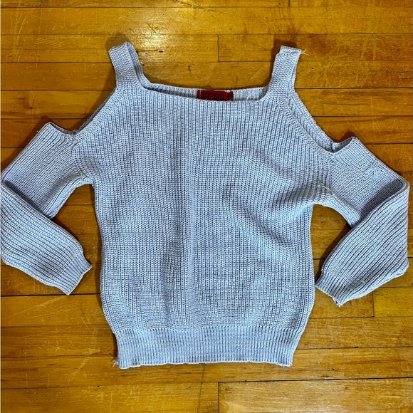 Light blue cold shoulder Boohoo sweater - Picture 3 of 9